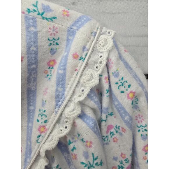 Lanz of Salzburg Flannel Nightgown XS Floral Long Cottagecore Granny Prairie - Picture 8 of 10